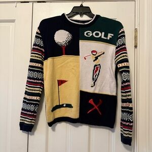 Vintage Fairway Outfitters Golf Novelty Cotton Sweater Size Large